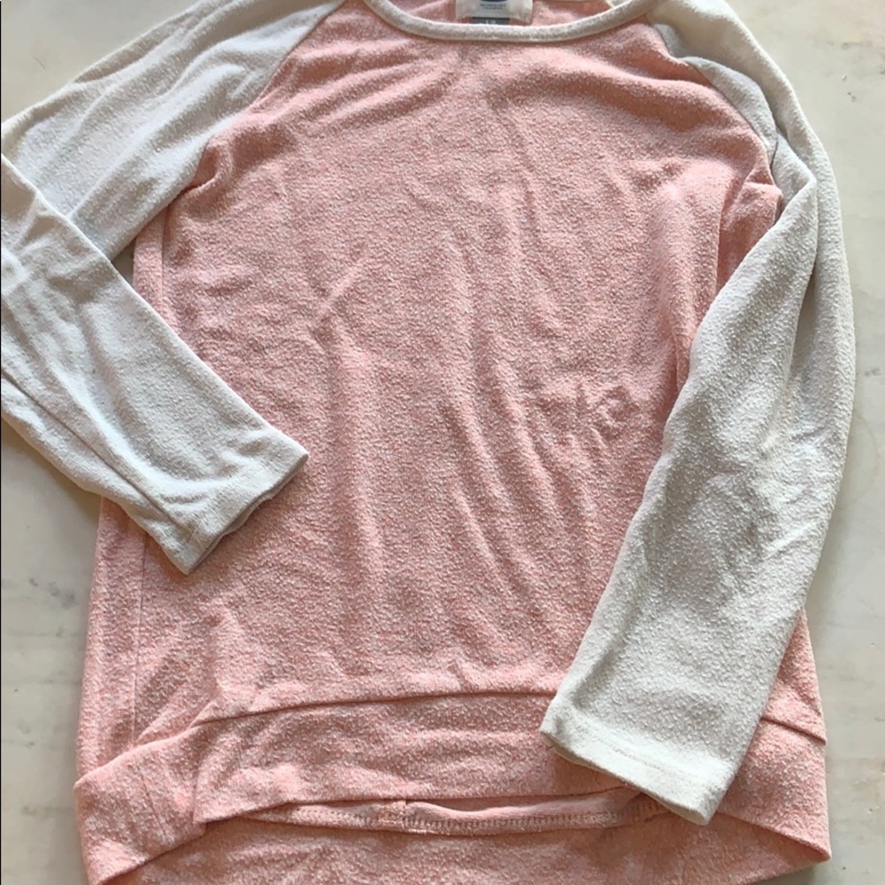 Pink and white long sleeved shirt